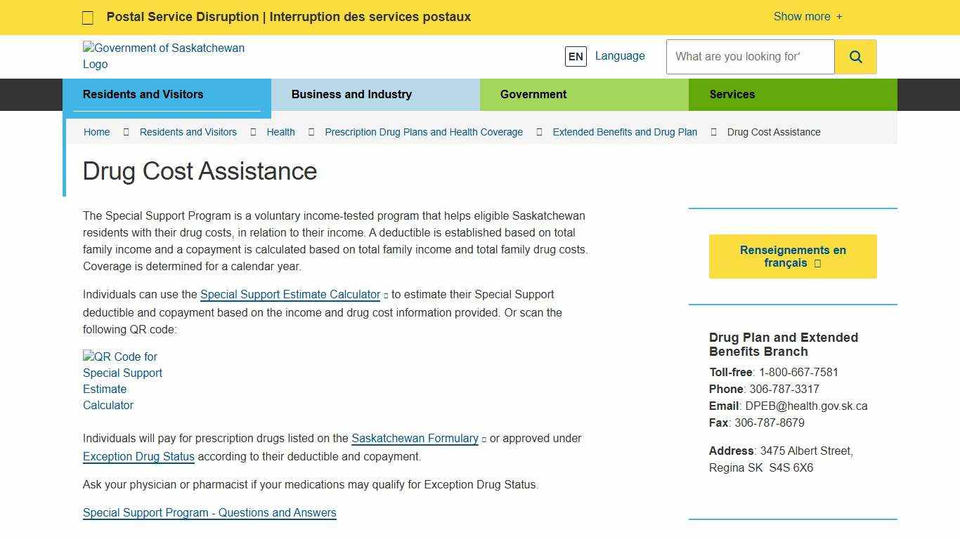 Drug Cost Assistance Extended Benefits and Drug Plan Government of Saskatchewan