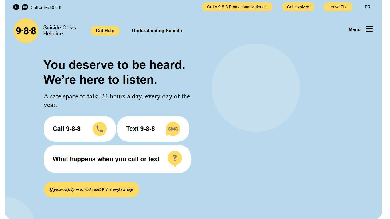 Get Help 9-8-8: Suicide Crisis Helpline