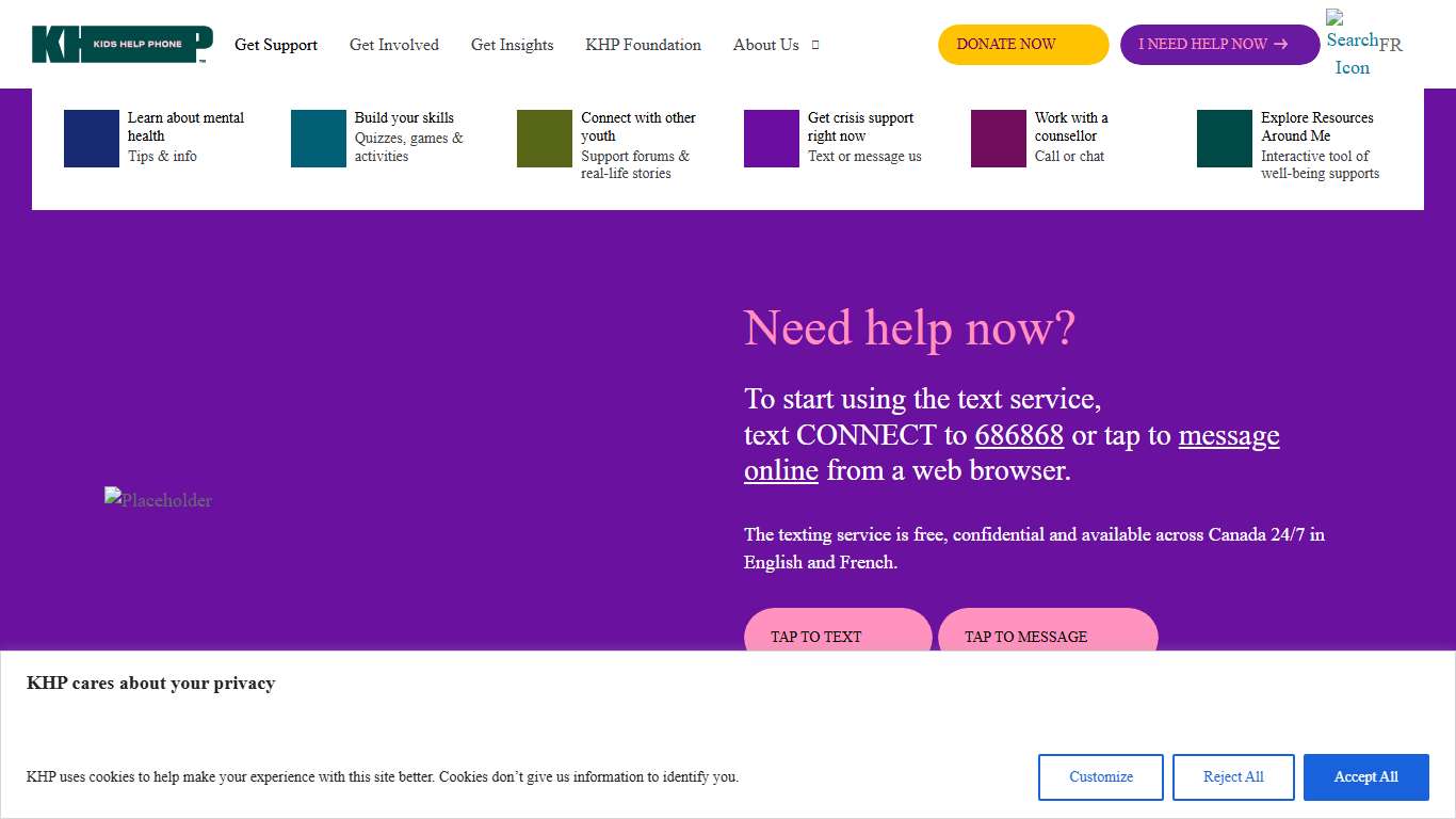 Need help now? Text our texting service. - Kids Help Phone